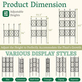 Garden Trellis Frame for Climbing Plants Outdoor | 65 Inch PE-Coated Metal Pipes & Plastic Grids Rose Wall Trellis | Rustproof Privacy Screen Plant Support Frame for Flowers Vines Vegetables Indoor