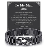 VNOX Gift for Him Knot Bracelet - Stainless Steel Infinity Bracelets Gift for Boyfriend from Girlfriend Mens Valentines Day Birthday Christmas Jewelry Gifts Ideas for Husband,Adjustable