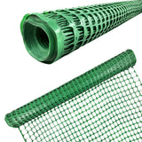 Ashman Plastic Mesh Fence, 4'x50' Feet, 1 Roll, Green, Construction Barrier Netting, Garden Fencing, Fences Wrap, Above Ground, for Snow, Poultry, Chicken, Deer, Patio, Garden Netting, Green 50FT.