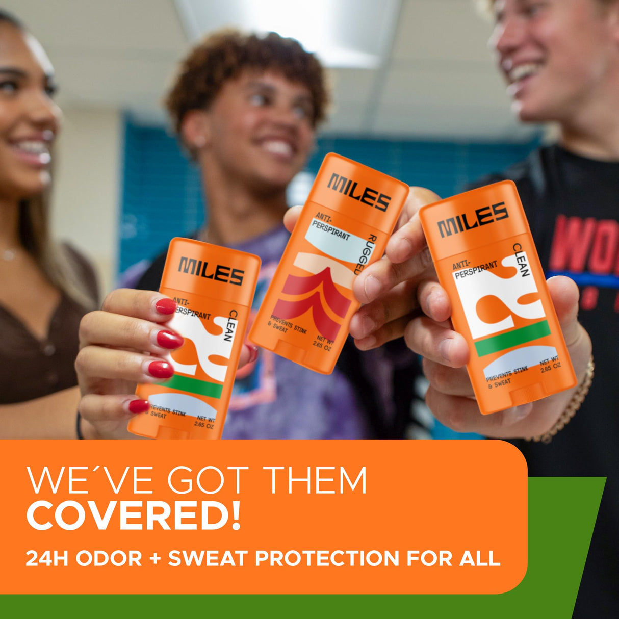 Miles Antiperspirant Deodorant Stick for Teens, Tweens and Kids Boys and Girls - Sweat and Odor Protection, Made in USA - Clean Scent, 2-Pack