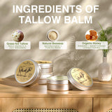 MROUVIK Beef Tallow for Skin, Tallow and Honey Balm,Tallow Face Moisturizer, Natural Grass-Fed Beef Tallow Balm with Raw Honey Moisturizing Cream for Body Lotion Skin Care