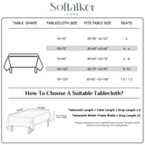 Softalker Checkered Tablecloth Rectangle, Heavy Weight Linen Gingham Christmas Table Cloth with Tassel, Washable Wrinkle Free Buffalo Plaid Table Cover for Dining/Party/Home - 55 x 84 Inch, Sage