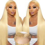 EAGERA 28 Inch 613 Blonde Glueless Wigs Human Hair Pre Plucked Pre Cut 7x5 Blonde HD Lace Front Wig 613 Pre Bleached Glueless Wigs 3 Seconds Wear and Go Closure Wig Human Hair 200% Density for Women