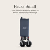Coleman XL Collapsible Wagon, Heavy‑Duty 400 lb Capacity, Large 50+ Gallon Utility Cart with All‑Terrain Wide‑Base Wheels, One‑Pull Folding Design, Removable Wheels & Ergonomic Handle – Blue