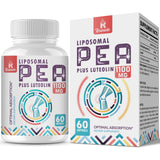 Liposomal Palmitoylethanolamide 1000 mg + Luteolin 100 mg, Micronized Pea 99% Highly Purified - Enhanced Absorption and Bioavailability, 60 Softgels