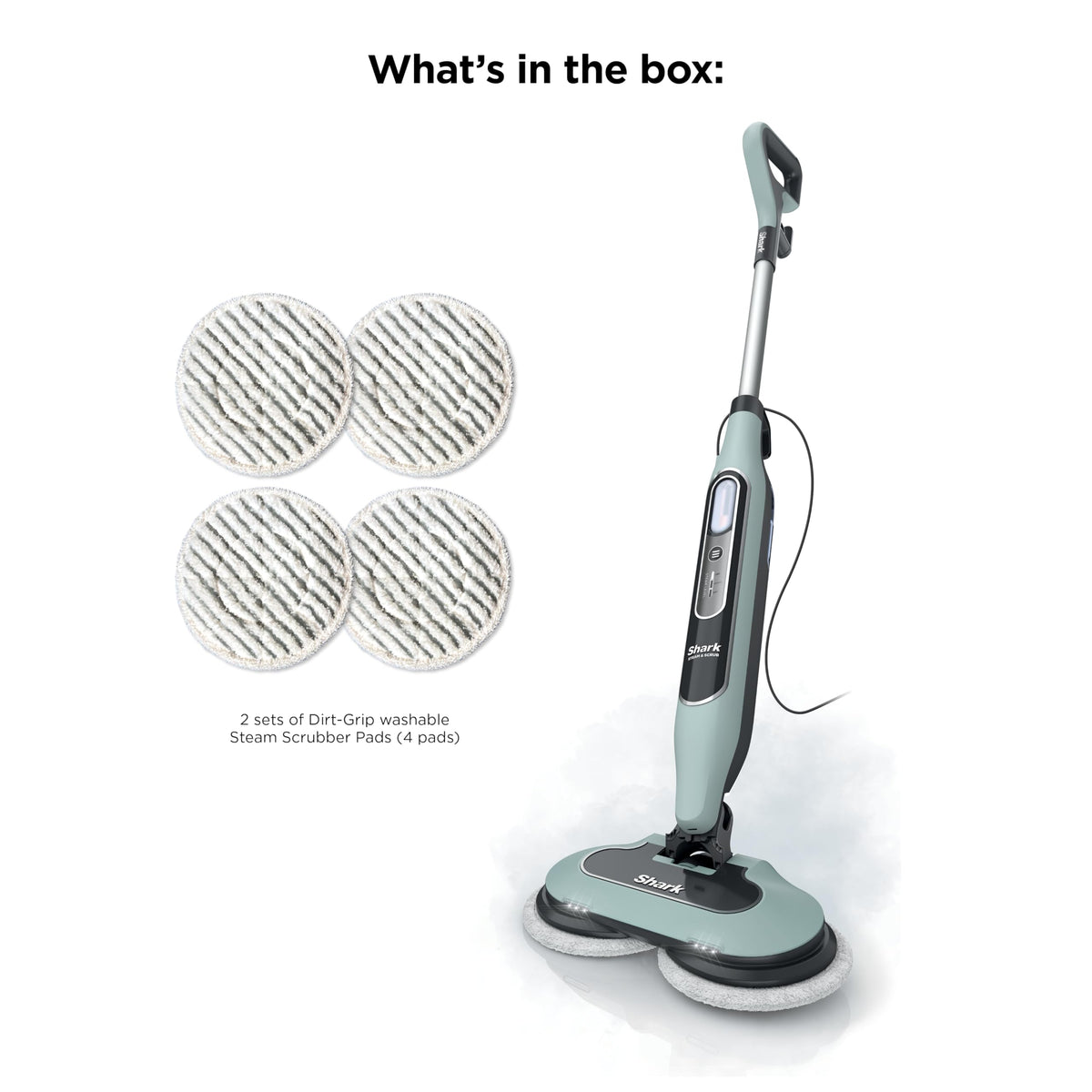 Shark Steam & Scrub Steam Mop, All-in-One Hard Floor Cleaner, Grey, S8001