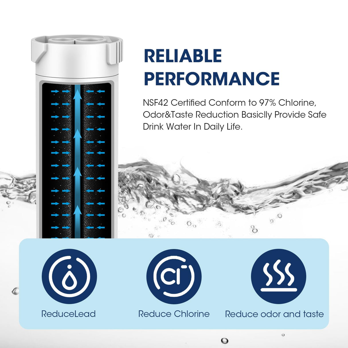 MARRIOTTO Water Filter Compatible with XWFE (Built-in CHIP), Replacement for GE XWFE, XWF Refrigerator Water Filter Pack of 2