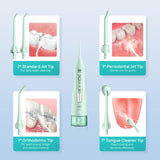 COSLUS Water Dental Flosser Teeth Pick: Portable Cordless Oral Irrigator 300ML Rechargeable Travel Irrigation Cleaner IPX7 Waterproof Electric Flossing Machine for Teeth Cleaning C20(F5020E) Green
