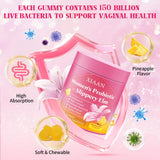 XIAAN Women Probiotic Slippery Elm Gummies, Her Juicy Feminine Probiotics Supports pH Balance & Immune System, Vaginal Probiotic Gummies, Suagr-Free, Veagn, Pineapple Flavor, 60 Count