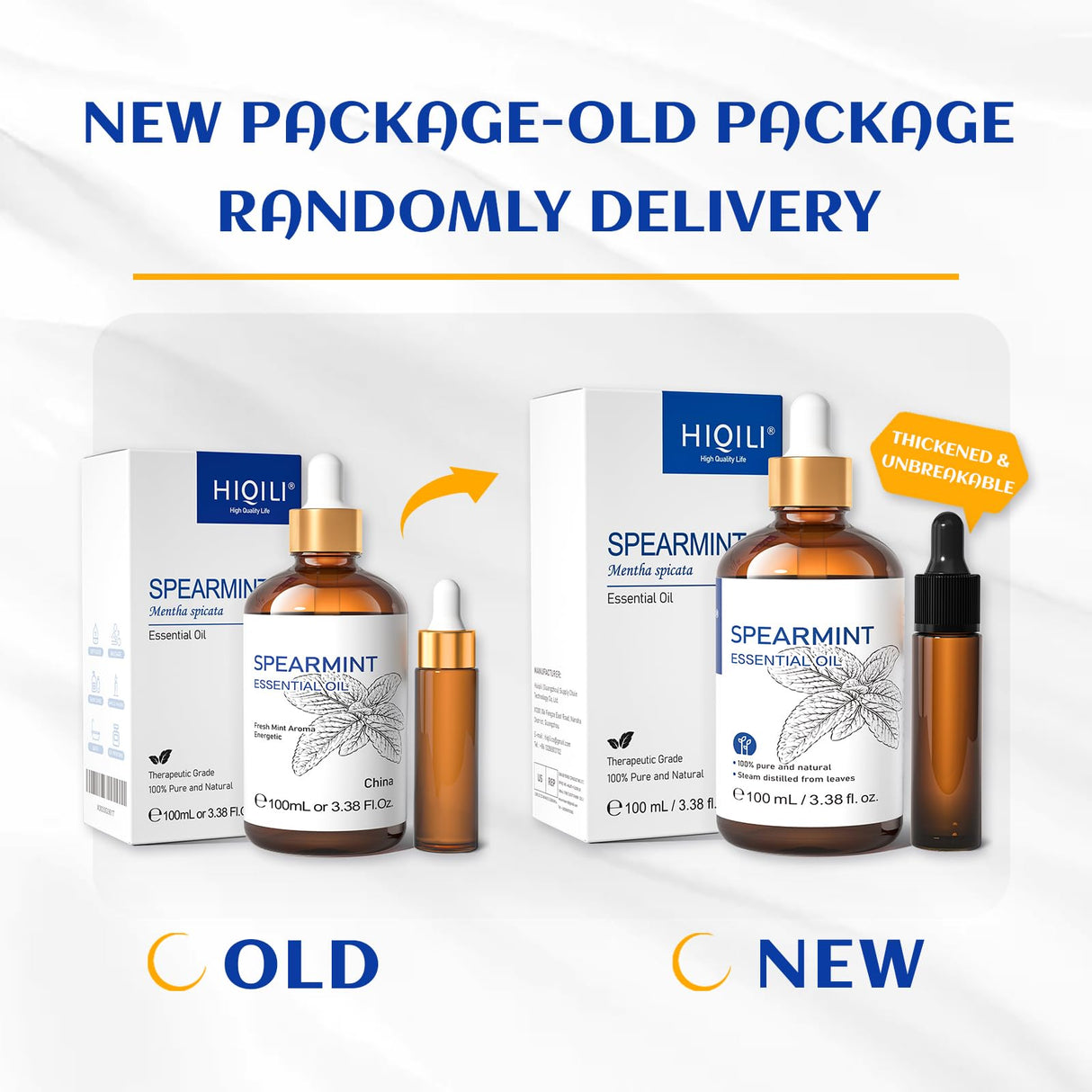 HIQILI 100ML Spearmint Oil for Skin Care, Facial, Can be Added to Lotions, Creams -100% Pure Natural Treatment Grade - 3.38 Fl Oz