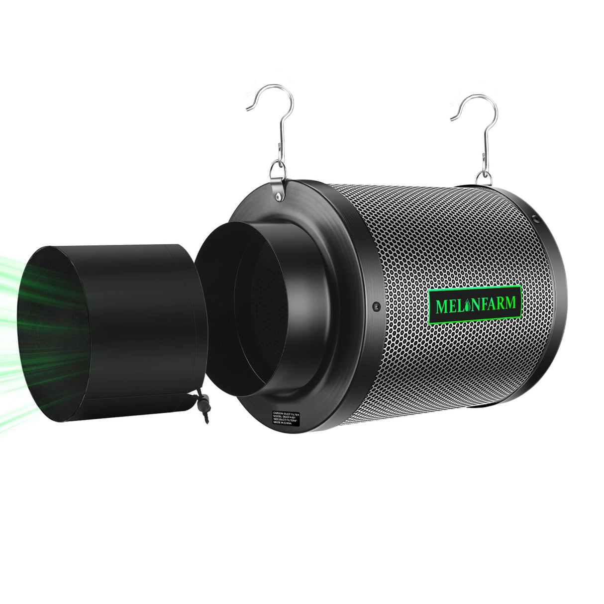 MELONFARM 6" Air Carbon Filter Smelliness Control with Australia Virgin Charcoal, Odor Removal Carbon Filter for Grow Tent, Inline Fan, Hydroponics, Pre-Filter Included, Insulated Flange 6" x 12"