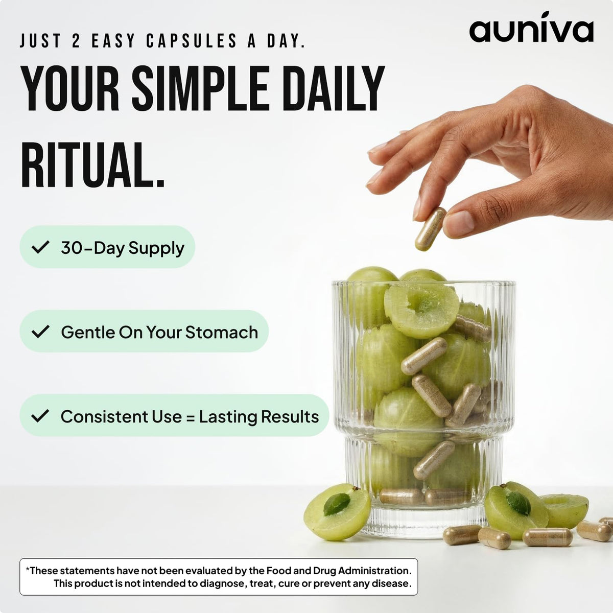auniva Amla Capsules 1000mg – Indian Gooseberry Amla Fruit Supplement – Amla Powder for Antioxidant, Energy & Digestive Support – Ayurvedic Wellness Formula – 60 Capsules