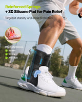 Rakiie Achilles Tendon Support, Durable Ankle Support with Upgraded Strap and Touch Fastener, Ankle Wrap with Side Stabilizers for Football, Achilles Tendonitis Relief, Suitable for Left/Right, Blue L (10"-11"/11"-12")