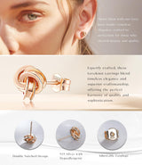 Gold Plated Sterling Silver Studs Love Knot Earrings For Women | Hypoallergenic & Nickle Free Jewelry for Sensitive Ears (8, white-gold-plated-silver)
