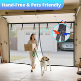 FEGO Garage Door Screen 16x7FT, Magnetic Screen Door with Retractable Fiberglass Mesh and Heavy Duty Weighted Bottom, Easy Assembly&Pass, Hands Free w/ 40 Magnets for 2 Car Garage/Patio/Small Shop