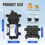 ECO-WORTHY RV Fresh Water Pump 12V DC 5.5GPM 70PSI,12 Volt Diaphragm Self-Priming Pump with Pressure Switch for RV Garden Irrigation Spraying Marine Yacht