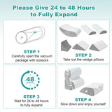 Hansleep 6PCS Orthopedic Bed Wedge Pillow for Sleeping, Adjustable Post Surgery Pillow Set for Body, Back and Leg Pain Relief, Memory Foam Support Pillows for After Surgery, White