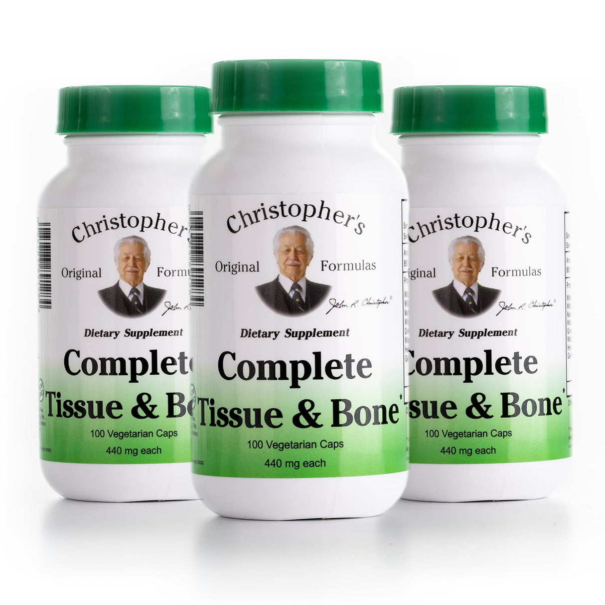 Christopher's Original Formulas Complete Tissue & Bone Formula – 100 VCaps | Herbal Support for Bones & Connective Tissue - Pack of 3