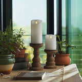 Luminara - Flameless LED Battery Operated Flickering Pillar Candles - White - Pack of 1-3x4.5 - Realistic Moving Flame Real Wax Indoor/Outdoor Decor