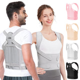 Fit Geno Back Brace Posture Corrector for Men & Women: Shoulder Straightener Adjustable Full Back Support Pain Relief - Scoliosis Hunchback Spine Corrector (Medium)