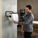 Jumbo Roll Wall Mounted Shop Paper Towel Holder, Wiper Dispenser for Garage and Industrial Use,16.5"x9.8"x8.7"（1 Pack, Black）