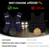 APEXUP Weighted Vest with 5lbs/10lbs/15lbs/20lbs/25lbs/30lbs Weights and Reflective Stripe, Weight Vest Men Women for Workout, Strength Training, Running (Purple, 5lbs)