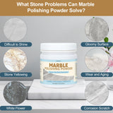 Marble Polishing Powder, Professional Touch-Up Etch Remover, Restore Shine Remove Water Stains Scratches Rings Etches for Marble Stone Granite Quartz Tile Floor Countertop Surfaces Polishing Care