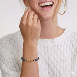 INSPIRED VOICES Inspirational Bracelets for Women, Mom, Gold Plated, Blue