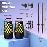 IXTECH Outdoor Bluetooth Speaker Waterproof Wireless Portable Speaker with LED Flame Lights Linkable Torch Lantern for Party Pool Camping Halloween Christmas Birthday Gift 2 Pack