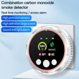 HAKINAKU 4-in-1 Ring Plug in Smoke & Carbon Monoxide Detectors Combination Built-in 1000mAh Backup Battery Plug&Play&Audible 85dB Smoke CO Temp Humidity Senor for Home Hotel Travel (White, 2 Pack)
