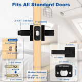 Estmoon 8 Pack Door Handles Black Interior Door Knobs, Keyless Privacy Door Levers with Lock Heavy Duty Door Handle for Bedroom Bathroom