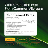 NatureBell Hyaluronic Acid 2,000mg with Collagen & MSM - 240 Capsules - Skin Hydration, Hair, Nail & Joint Support - Water Soluble Formula for Easy Absorption* - Non-GMO & Gluten-Free