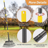 Garden Rake for Leaves - Heavy Duty Metal Leaf Rakes for Yard,Lawn,Shrub,Grass,Mulch,8.5" Small Head,6ft Adjustable Handle for Kids Adults
