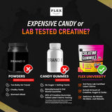 (6g) Creatine Gummies for Men Women, Preworkout Monohydrate Chews with Muscle Growth Gym Gains Builder, Pre Post Workout Recovery Protein NSF Certified Body Building Vegan Supplement Vitamin (120 Ct)