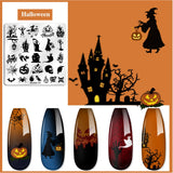 Biutee Nail Stamper Kit 15pcs Nail Art Stamp Plate 8pcs Stamp Gel Polish 1pcs Nail Stamper Scraper Set with Storage Bag, Nail Stamp Template Kit Flower Lace Animal Star Halloween Christmas Design