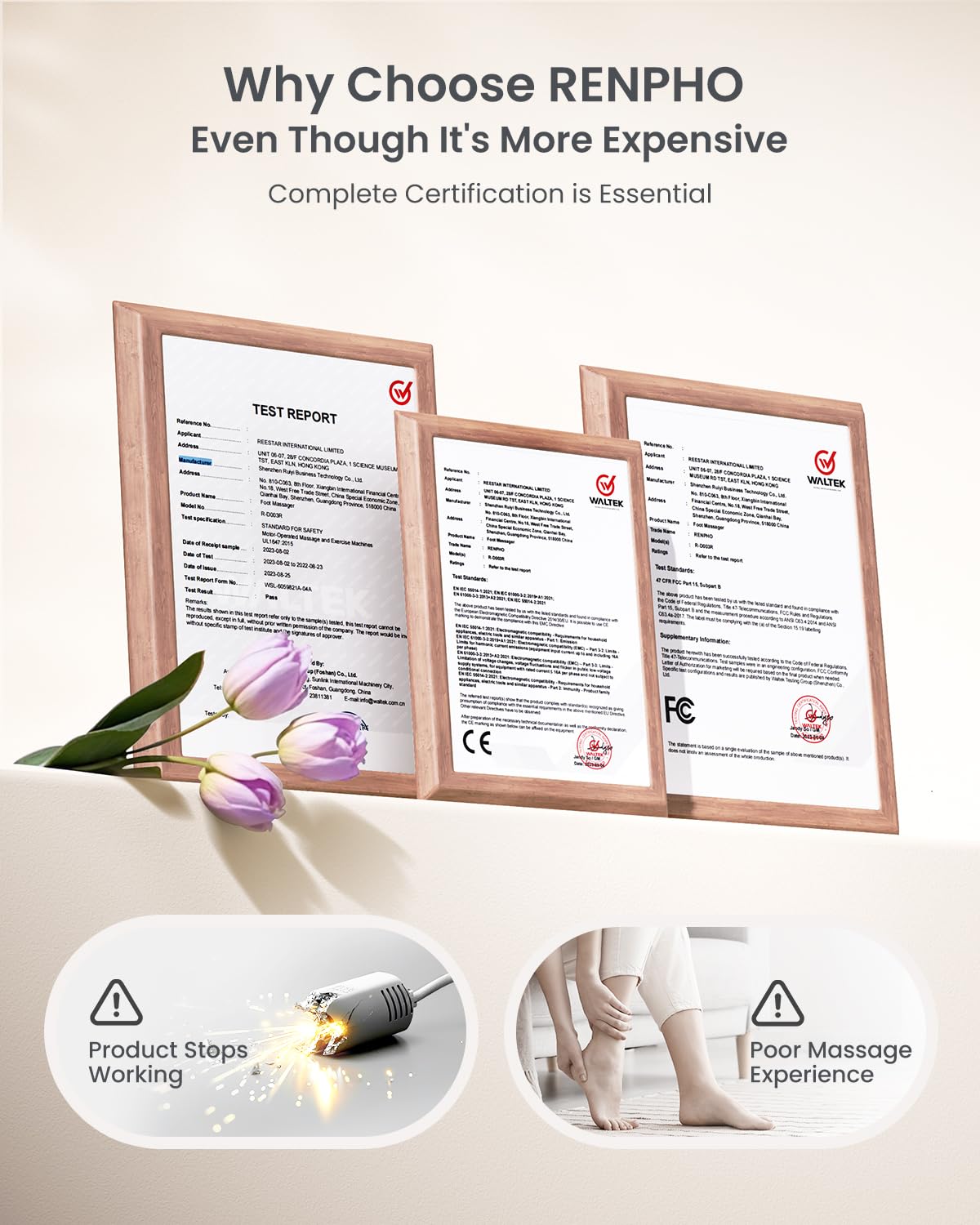 RENPHO Foot Massager Machine with Heat [2025 Upgraded], FSA HSA Eligible, Foot Massager for Plantar Fasciitis, 3 Heat Levels, Mothers Day Gifts for Women Mom Dad, Wireless Control, True Foot Massage