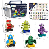 TEMI Magnet Robot Toy for Kids 3-5 Years Old - Monster Magnet Toys Stacking Transform Toys with Storage Box, Set for Boys Age 3 4 5 6 7 Years Old Boys, Christmas and Birthday Gifts