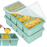 1 Cup Silicone Freezer Trays with Lids, 2 Pack Soup Molds for Meal Prep