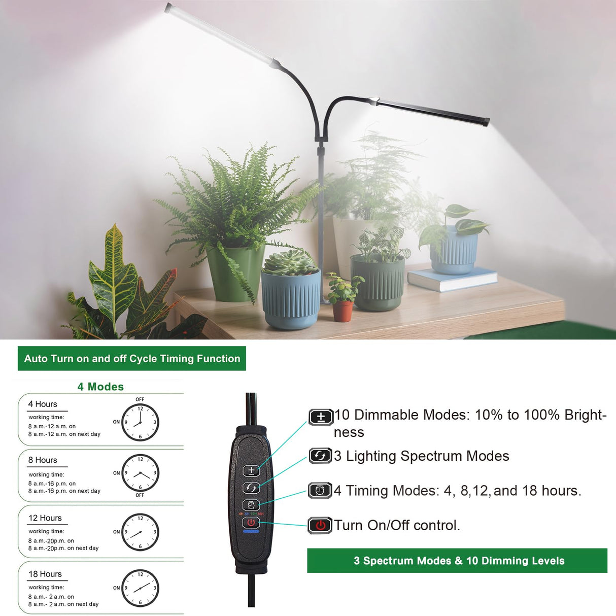 CalKoo Professional Grow Lights for Indoor Plants Growing, Full Spectrum