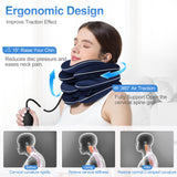 WellSync Inflatable & Adjustable Neck Traction Device with Neck Brace,Portable Cervical Traction Device for Instant Neck Pain Relief,Perfect for Home,Office,and Travel(Dark Blue)