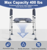 HOMLAND Toilet Seat Risers for Seniors, FSA HSA Eligible Raised Toilet Seat with Handles & Padded Seat, Adjustable Height & Width, 400lb Elevated Toilet Seat for Elderly, Handicap, Fit Any Toilet