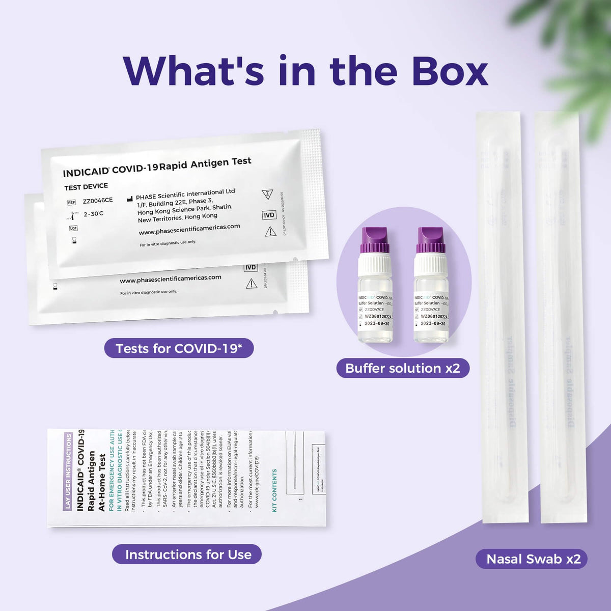 INDICAID COVID-19 Antigen Rapid Test, FDA EUA-Authorized OTC, HSA/FSA