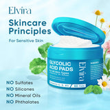 Elvira Korean Skincare Anti-Aging & Glycolic Acid Exfoliating Facial Pads With 10% Glycolic Acid, 2% Salicylic Acid & Niacinamide - 60 Toner Pads, Daily Peel Treatment for Acne Prone Sensitive Skin