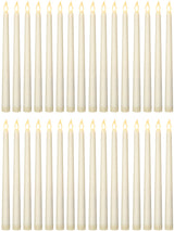 Treela 36 Pieces Flameless Taper Candles 11 Inch Flickering Faux LED Battery Operated Electric Fake Candles for Christmas Halloween Birthday Wedding Party Supplies(Ivory)