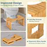 KingPavonini Bamboo Toilet Stool Squat 7in & 9in Heights Adjustable, Foldable Poop Stool for Adult, Potty Stool for Bathroom with Non-Slip Grooves Portable, Space-Saving, 400 lbs Capacity