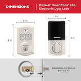 Kwikset SmartCode 260 Keyless Entry Electronic Keypad Deadbolt Door Lock with Auto-Lock, Custom User Codes, Advanced Security in Satin Nickel Traditional