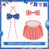 Silicherry 4th of July Goose Outfit Set Patriotic Lawn Porch Goose Clothes American Flag Goose Costume Independence Day Goose Outfit for 23'' Plastic Goose Outdoor Patio Yard Lawn Art(Bikini)