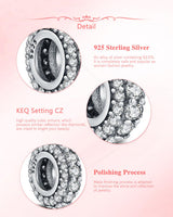 S925 Silver Spacer Stopper CZ Bead Charm for Pandora Bracelet Present Women