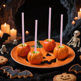 ASTARON 24 Pack Glitter Bling Candy Apple Sticks and Bags, Cake Pop Sticks Kit Including Caramel Apple Sticks with Ribbon and Chocolate Apple Packaging Bags for Party Supplies (Pink)