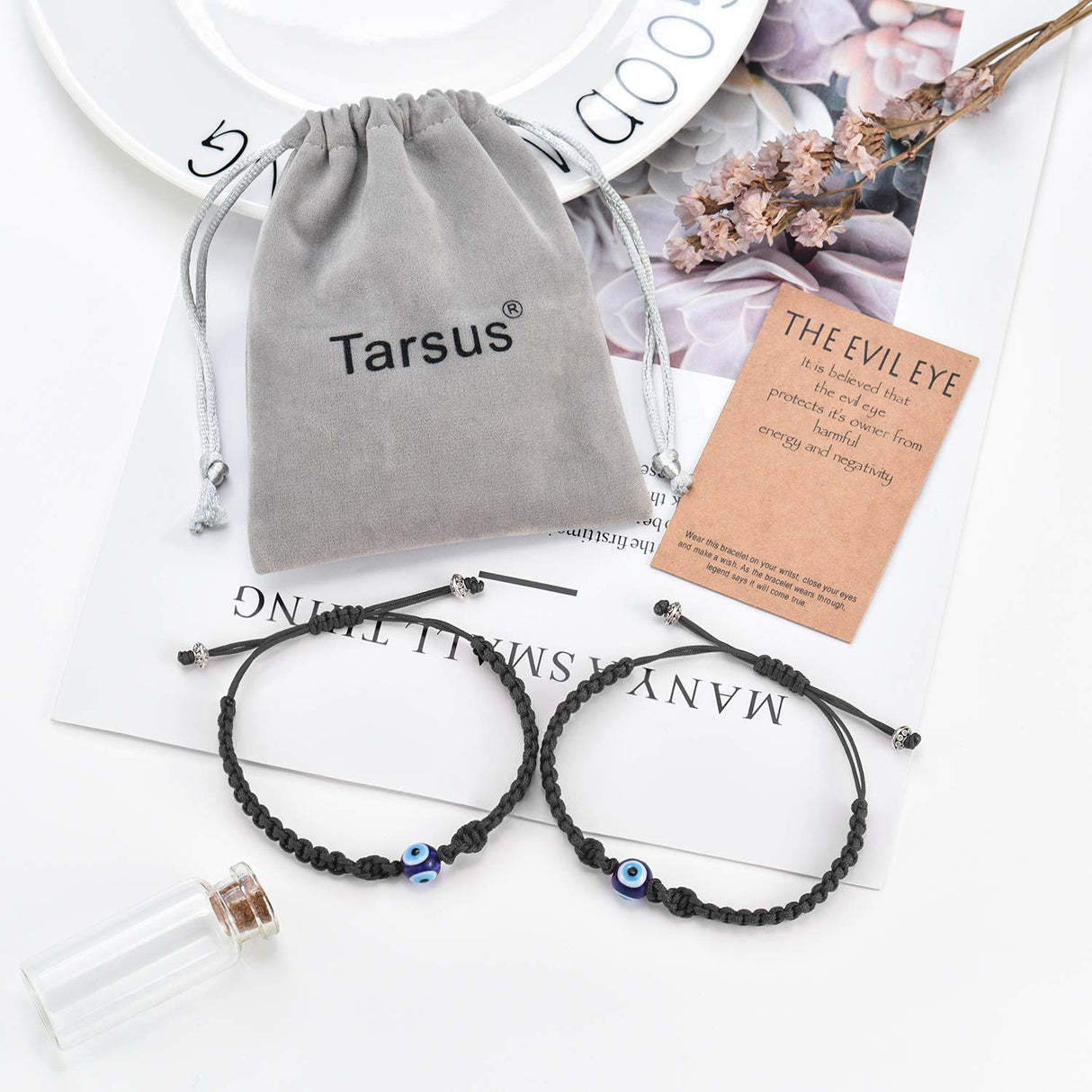 Tarsus Evil Eye Bracelets for Men Women, Braided Woven Rope Male Female